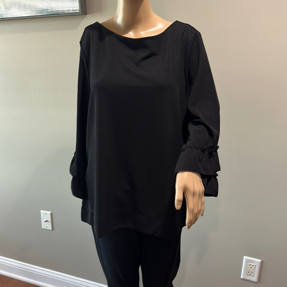 Talbots XL 3/4 length blouse dress shirts with ruffle bell sleeves new with tags